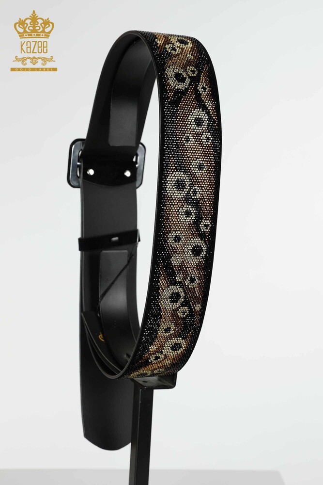 Grossiste Ceinture Femme Pierre Brodée Motif Noir - 534 | KAZEE - 6