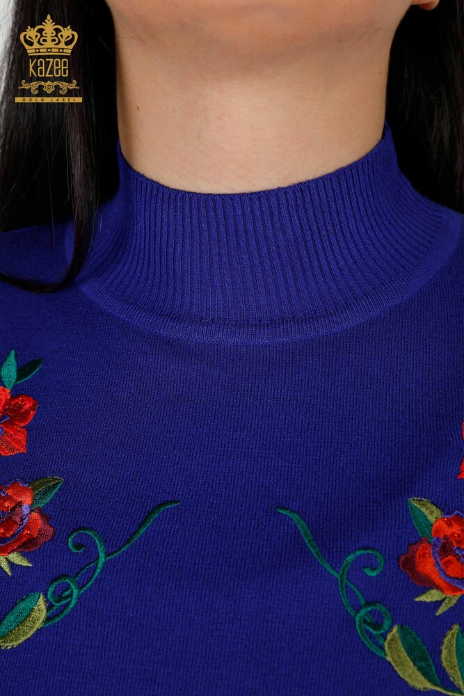 Vente en gros de pull en tricot pour femmes Saks à motifs de fleurs - 15876 | KAZEE - 4