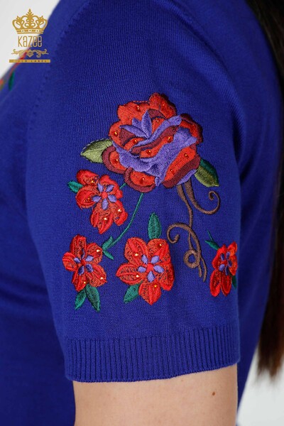 Vente en gros de pull en tricot pour femmes Saks à motifs de fleurs - 15876 | KAZEE - 7