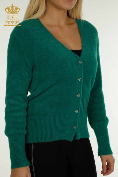 Cardigan Femme Grossiste Angora Vert - 30447 | KAZEE - 2