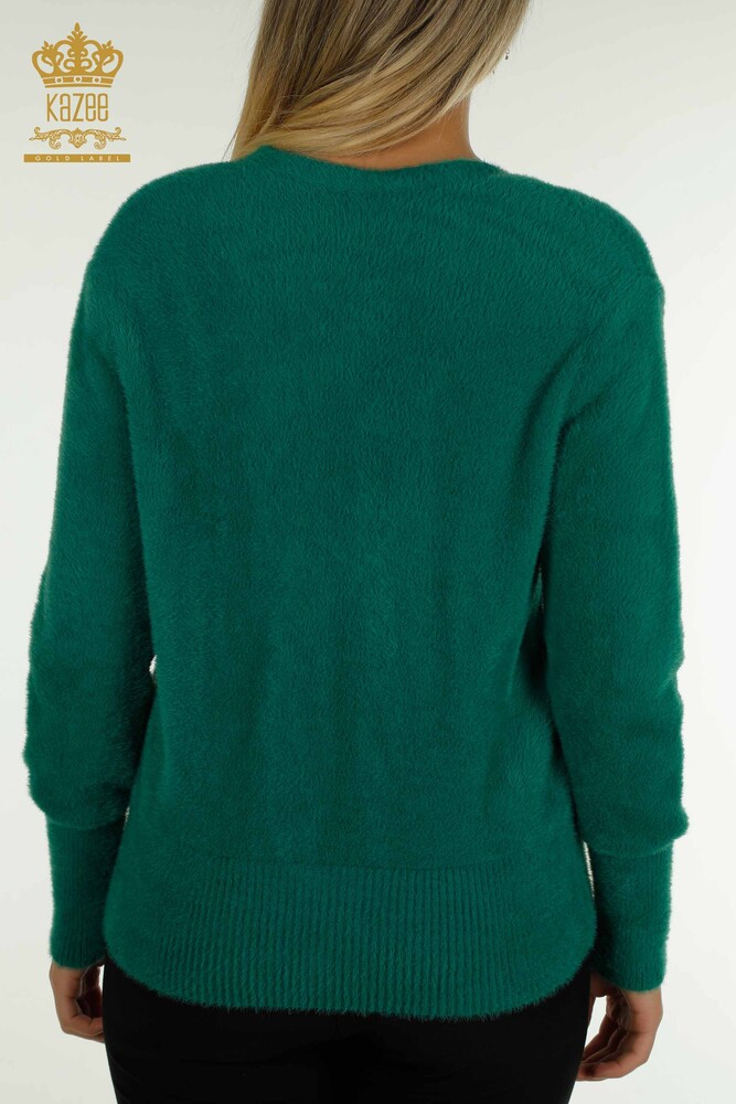 Cardigan Femme Grossiste Angora Vert - 30447 | KAZEE - 7