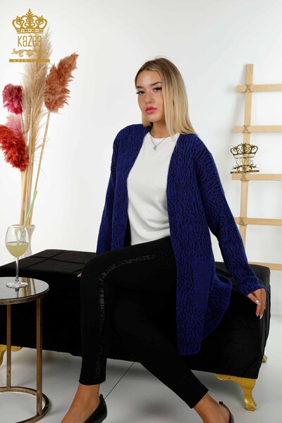 Grossiste Cardigan Femme Bicolore Saks - 30121 | KAZÉE - Kazee