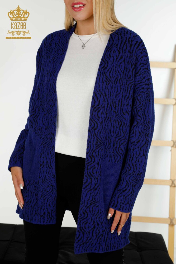 Grossiste Cardigan Femme Bicolore Saks - 30121 | KAZÉE - 3