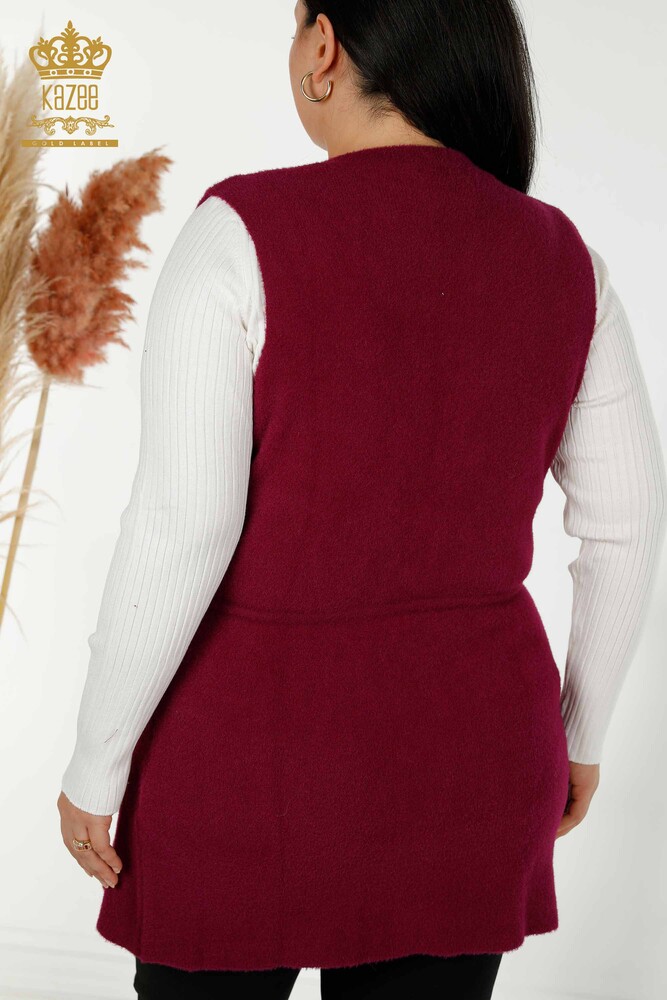 Gilet Femme En Gros Cristal Brodé Violet - 30495 | KAZEE - 7