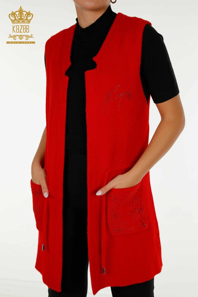 Vente en gros Gilet Deux Poches Rouge - 30582 | KAZEE - 2