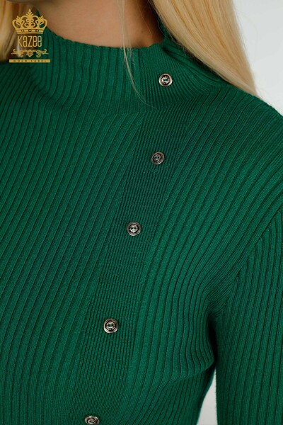 Bouton de pull en tricot pour femmes en gros détaillé vert - 30394 | KAZEE - 3