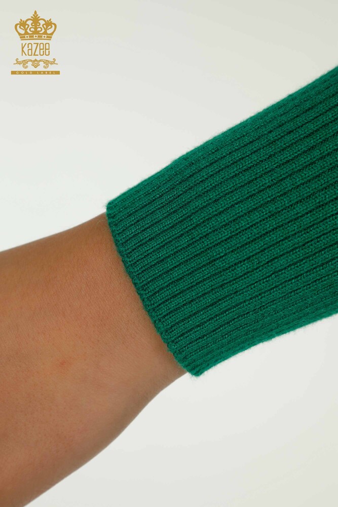 Pull en tricot pour femmes en gros avec détail de col vert - 30392 | KAZEE - 6