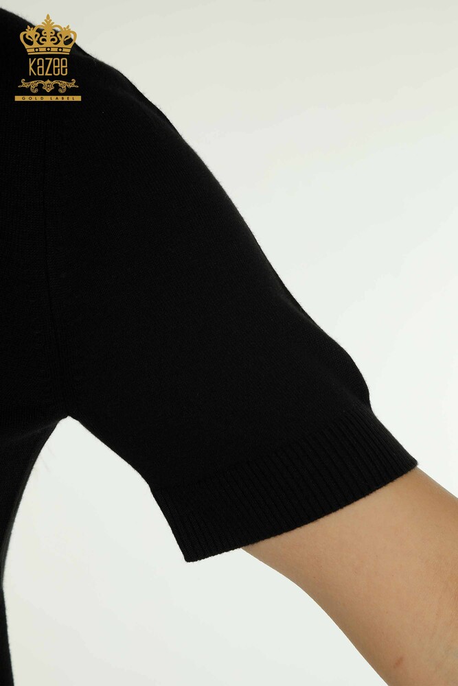 Pull en tricot pour femmes en gros noir avec détail de libellule - 30650 | KAZEE - 7