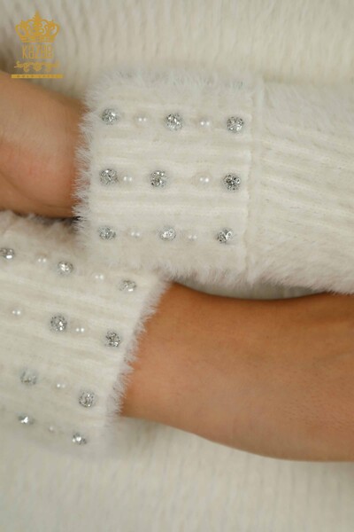 Vente en gros de tricots pour femmes Angora Stone Beaded Ecru - 30769 | KAZEE - 4