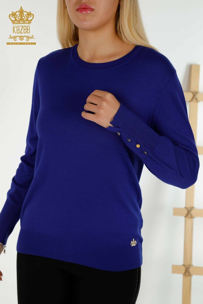 Pull en tricot pour femmes en gros à col rond Saks - 30508 | KAZEE - 2