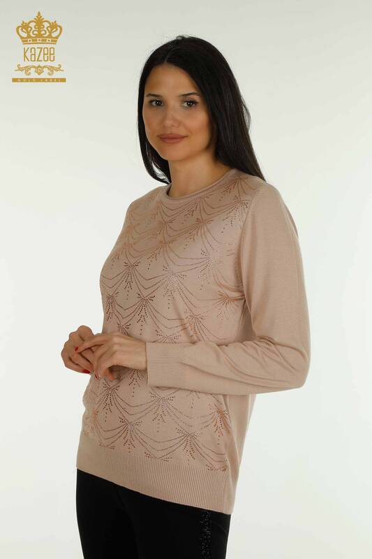 Pull en tricot à manches longues pour femmes en gros poudre - 30635 | KAZEE