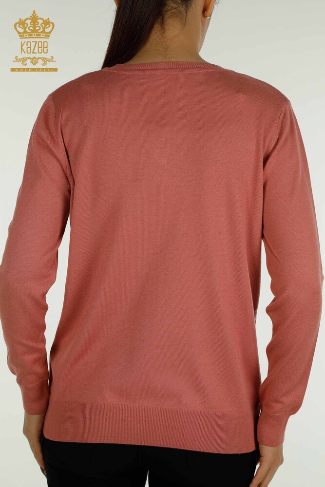 Pull en tricot à manches longues pour femmes en gros Dusty Rose - 11071 | KAZEE - 6