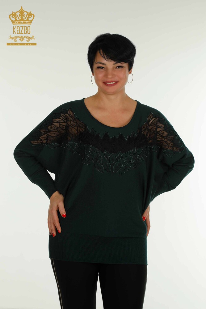 Pull en tricot pour femmes en gros Tulle détaillé Nefti - 16942 | KAZEE - 1