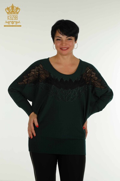 Pull en tricot pour femmes en gros Tulle détaillé Nefti - 16942 | KAZEE 