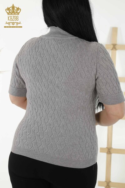 Vente en Gros Tricot Femme - Basique - Gris - 16181 | KAZEE - 5