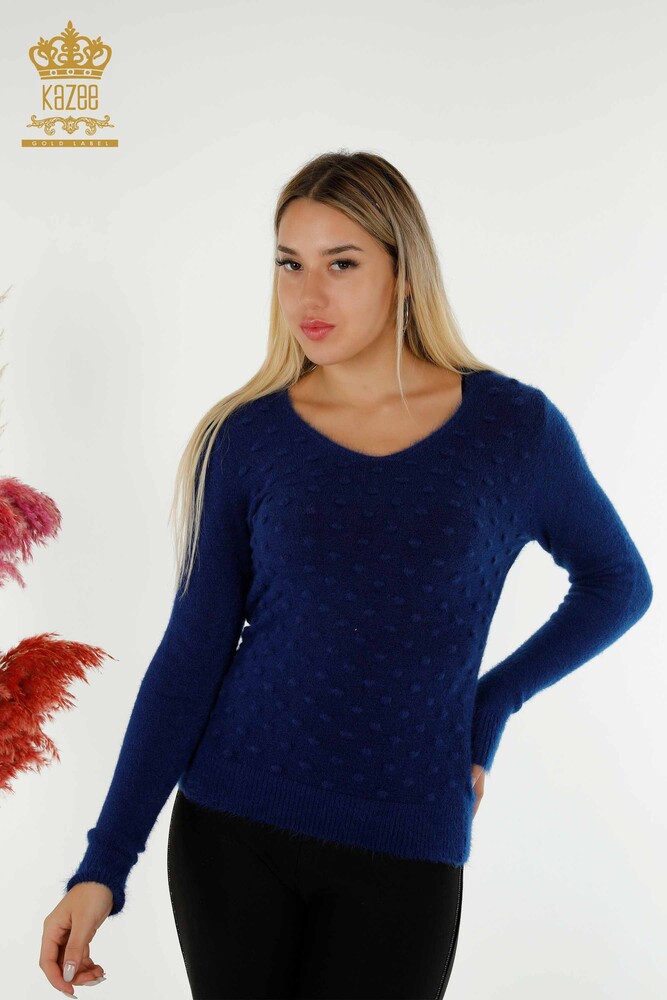 Pull en tricot pour femmes en gros Angora Saks - 18474 | KAZEE - 1