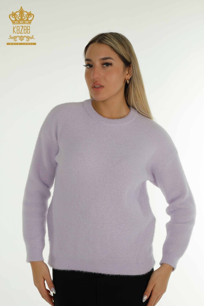 Vente en gros de tricots pour femmes pull à manches longues lilas - 30775 | KAZEE - 1