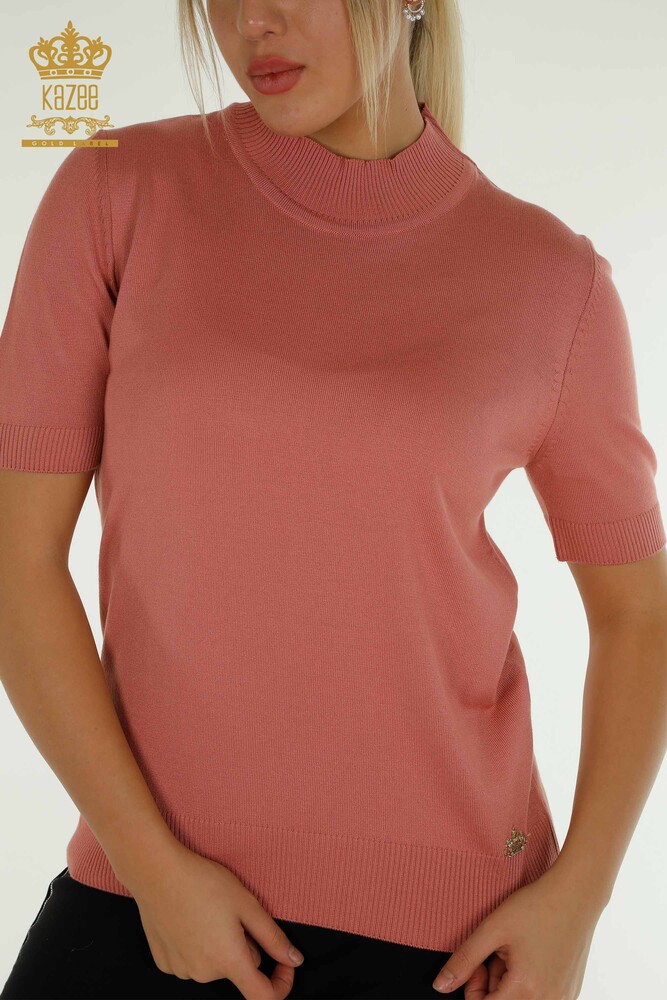 Pull Tricot Femme Grossiste Modèle Américain Dusty Rose - 14541 | KAZEE - 2