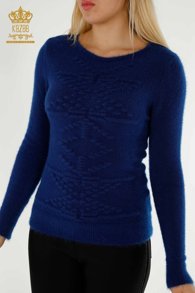 Pull en tricot pour femmes en gros tissé Angora Saks - 18473 | KAZEE - 2