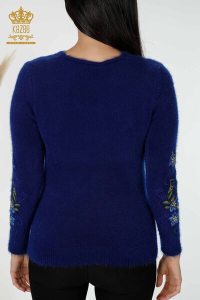 Grossiste Pull Femme Tricot Angora Motif Floral Saks - 18917 | KAZEE - 7