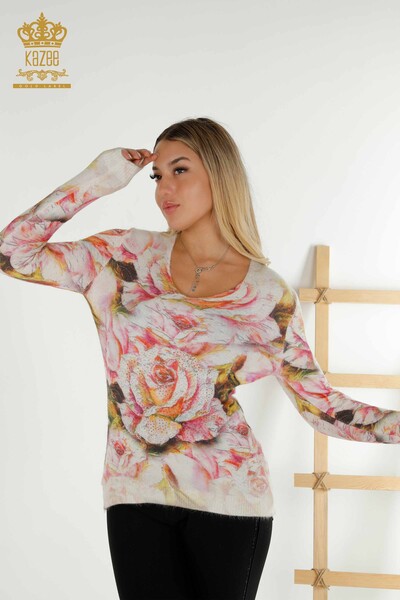 Vente en gros de pulls en tricot pour femmes Motif d'impression numérique - 18425 | KAZEE - 1