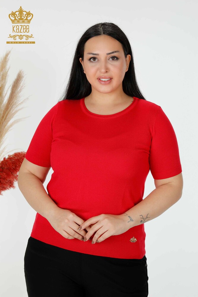 Grossiste Pull Femme Modèle Américain Corail - 15943 | KAZEE - 1