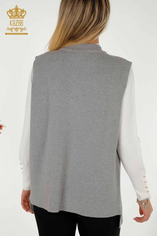 Vente en gros de gilet court pour femmes à motifs léopard gris - 30311 | KAZEE