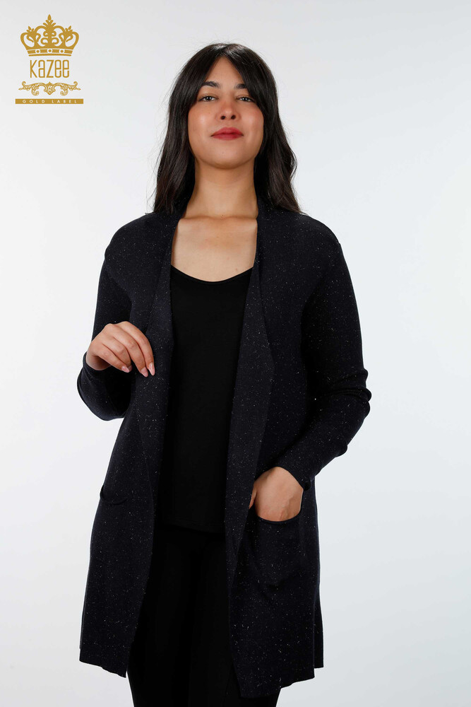 Grossiste Cardigan Femme Viscose Deux Poches Long - 15196 | KAZEE - 11