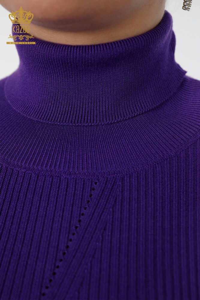 Grossiste Tricot Femme Détail Manches Pierre Brodé Rayé - 16241 | KAZEE - 9