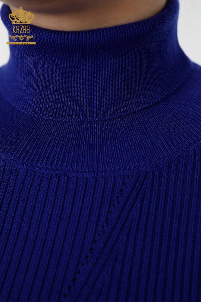 Grossiste Tricot Femme Détail Manches Pierre Brodé Rayé - 16241 | KAZEE - 33