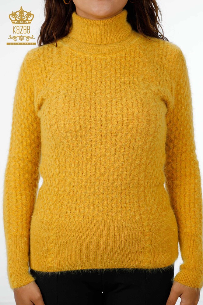 Grossiste en Tricot Femme Pull Col Roulé Cheveux Tressés - 19070 | KAZEE - 2