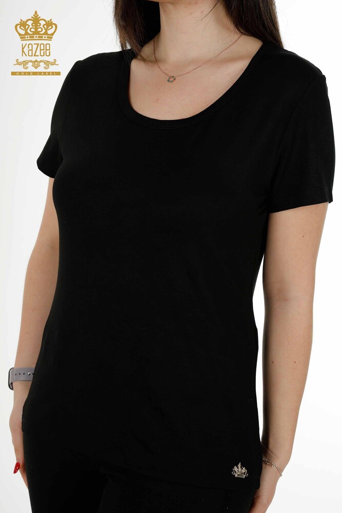 Wholesale Women's Blouse American Model Black - 79177 | KAZEE - 2