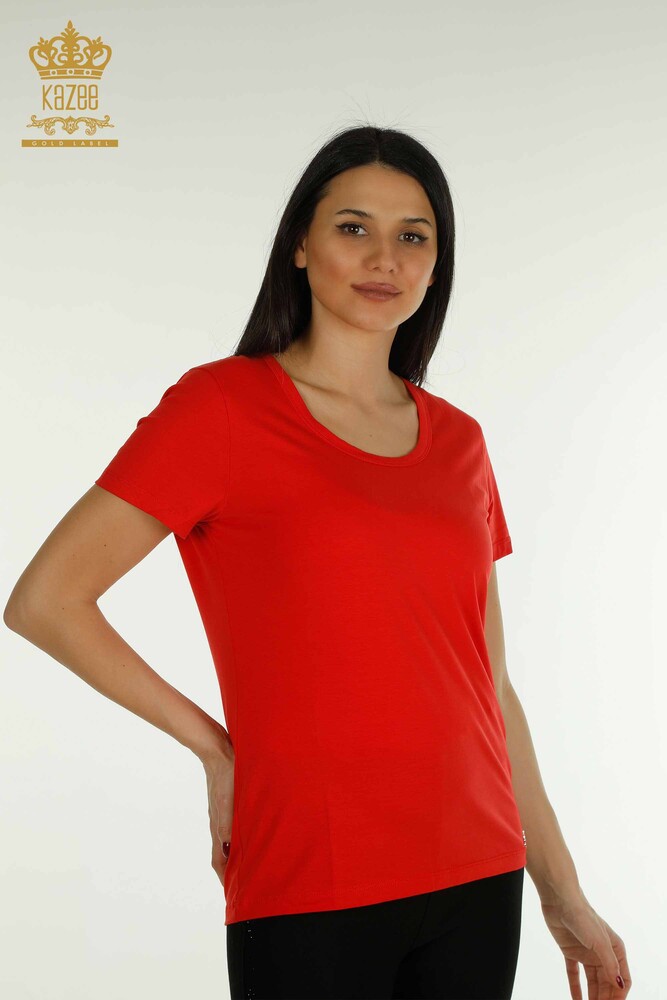 Wholesale Women's Blouse American Model Red - 79177 | KAZEE - 1