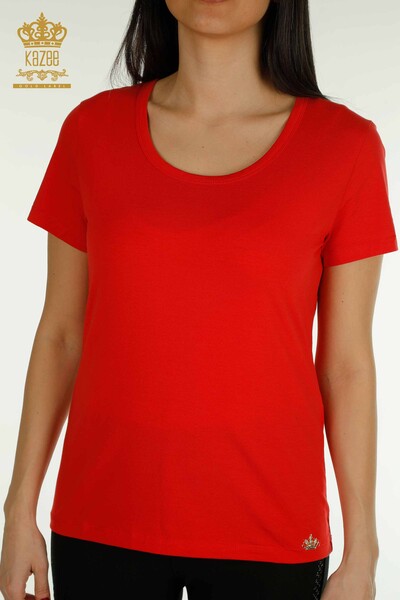 Wholesale Women's Blouse American Model Red - 79177 | KAZEE - 2