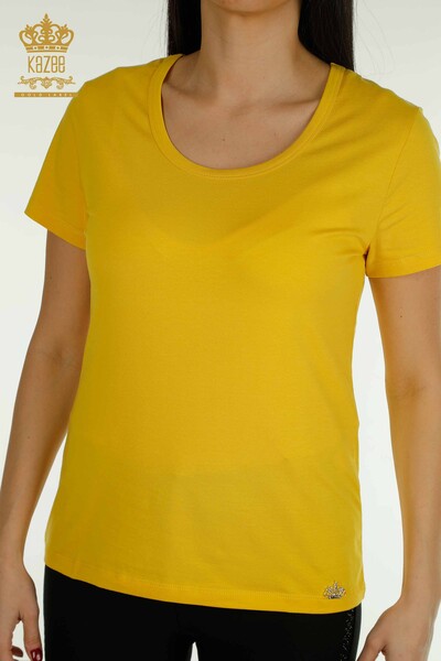 Wholesale Women's Blouse American Model Yellow - 79177 | KAZEE - 2