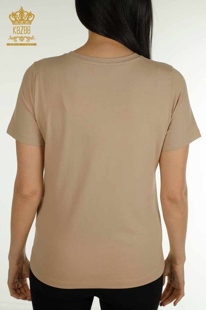 Wholesale Women's Blouse Basic Beige - 79562 | KAZEE - 6