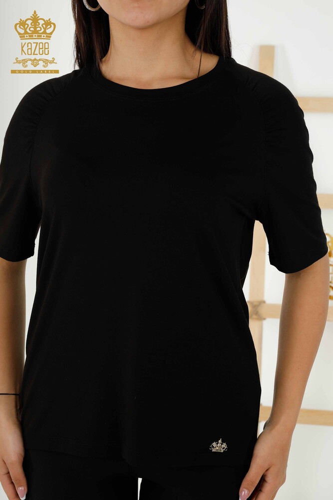 Wholesale Women's Blouse Basic Black - 79219 | KAZEE - 2