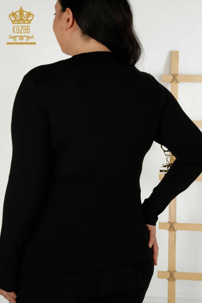 Wholesale Women's Blouse - Basic - Black - 79258 | KAZEE - 5