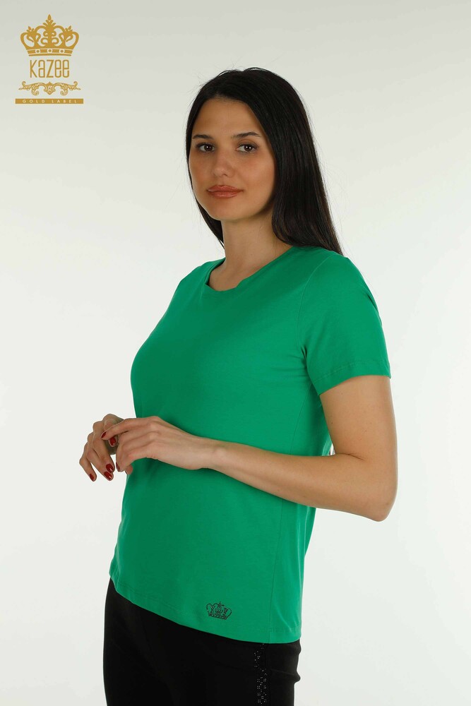 Wholesale Women's Blouse Basic Green - 79562 | KAZEE - 1