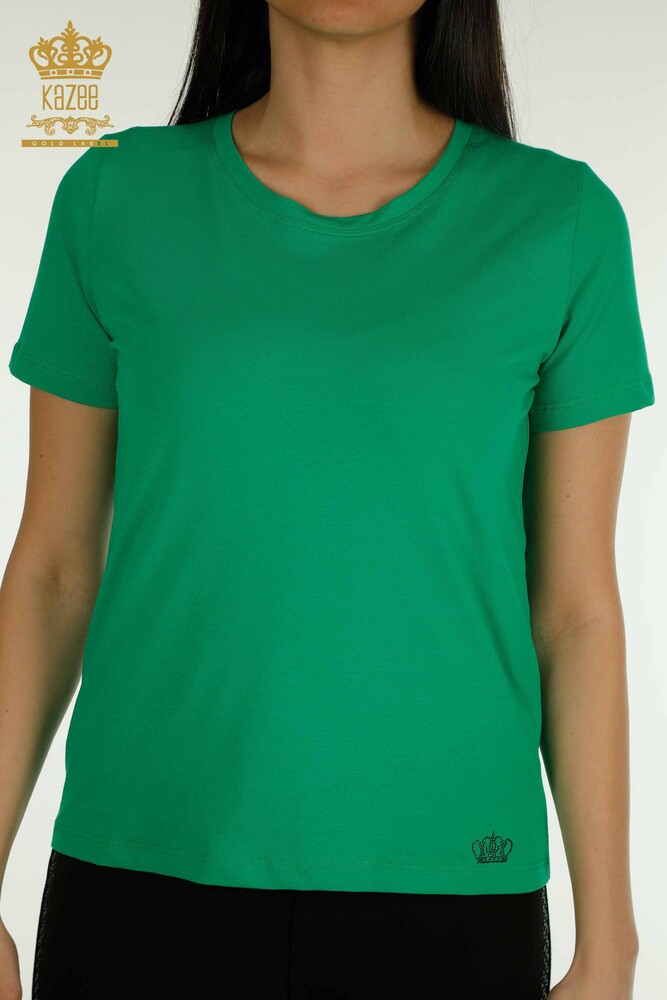 Wholesale Women's Blouse Basic Green - 79562 | KAZEE - 2