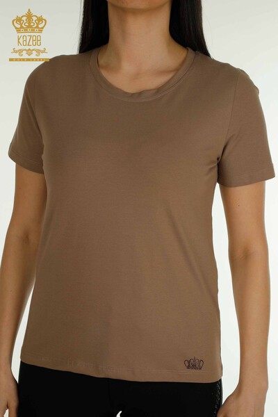 Wholesale Women's Blouse Basic Light Brown - 79562 | KAZEE - 2