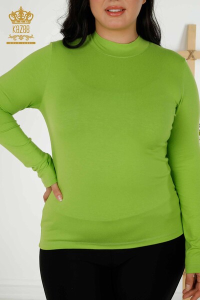 Wholesale Women's Blouse - Basic - Pistachio Green - 79258 | KAZEE - 2