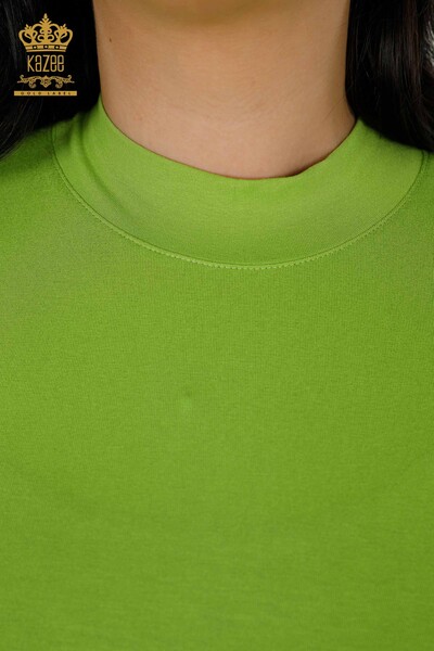 Wholesale Women's Blouse - Basic - Pistachio Green - 79258 | KAZEE - 3