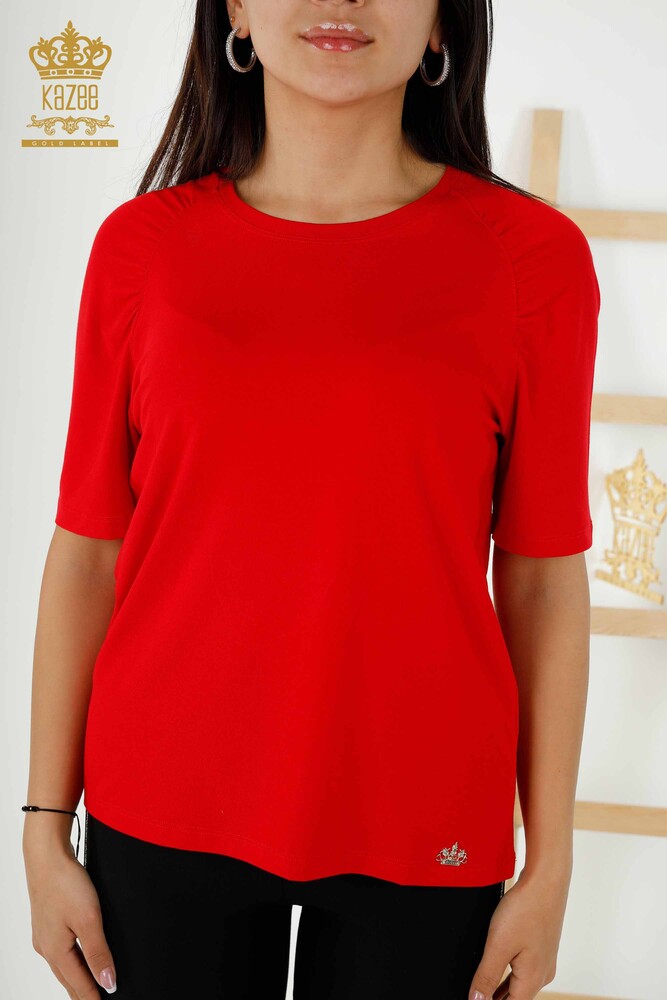 Wholesale Women's Blouse - Basic - Red - 79219 | KAZEE - 2