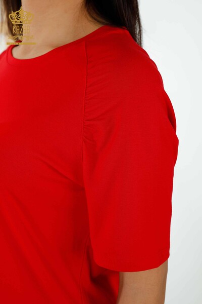 Wholesale Women's Blouse - Basic - Red - 79219 | KAZEE - 5