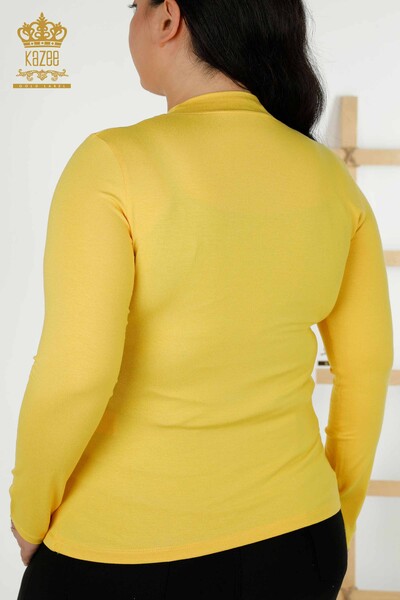 Wholesale Women's Blouse - Basic - Yellow - 79258 | KAZEE - 6