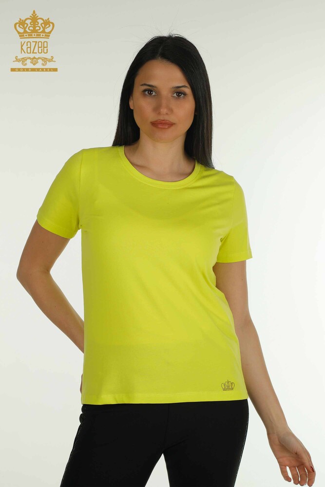 Wholesale Women's Blouse Basic Yellow - 79562 | KAZEE - 1