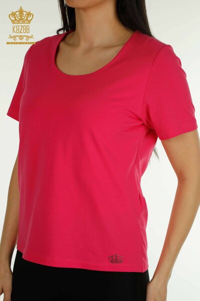 Wholesale Women's Blouse Logo Fuchsia - 79560 | KAZEE - 2