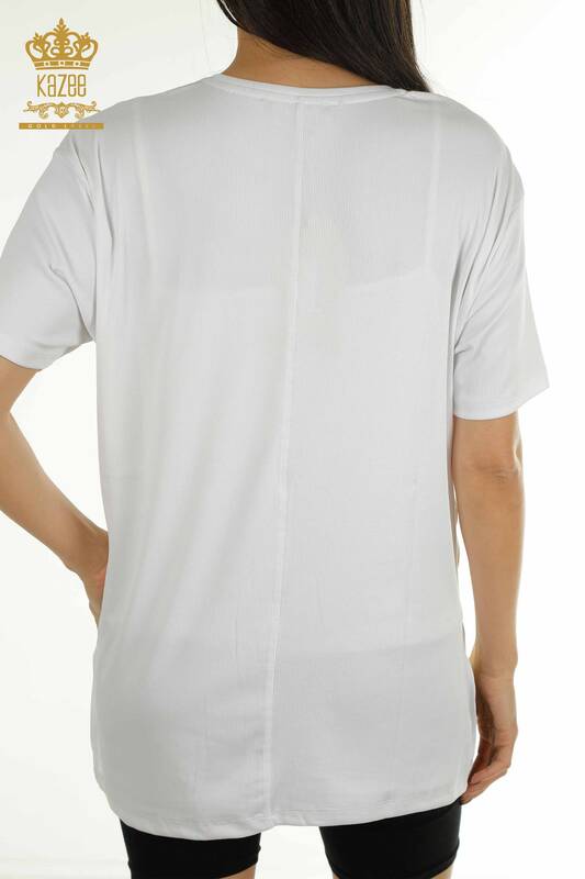 Wholesale Women's Blouse - Short Sleeve - Ecru - 2402-231045 | S&M