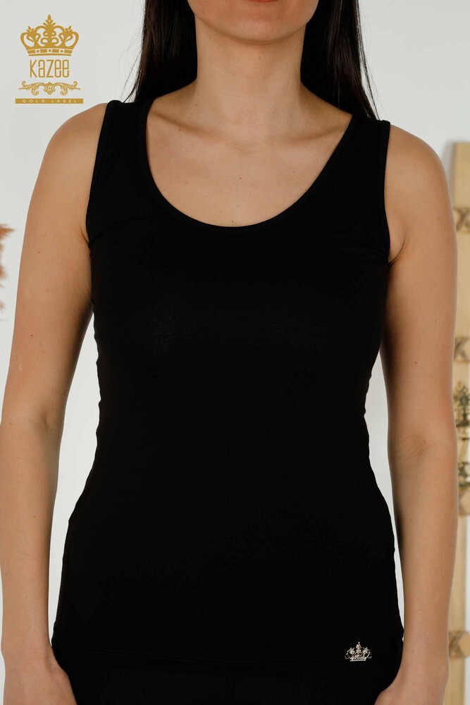 Wholesale Women's Blouse - Sleeveless - Basic - Black - 79262 | KAZEE - 2